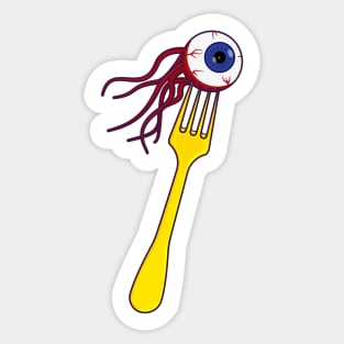 Creepy Eyeball on Fork Sticker